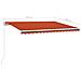 Tenda da Sole Retrattile Manuale LED 400x300 cm Arancio Marrone - Foto miniatura 2