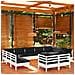 Set Divani Da Giardino 11 Pz Con Cuscini Bianchi Legno Di Pino - Foto miniatura 1