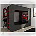 Letto A Soppalco 5000 Con Postazione Gamer Reversibile Antracite Rosso - Foto miniatura 1