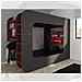 Letto A Soppalco 5000 Con Postazione Gamer Reversibile Antracite Rosso - Foto miniatura 2