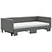 Divano Letto Estraibile Materassi Grigio Scuro 100x200 Tessuto - Foto miniatura 4