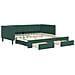Divano Letto Estraibile Cassetti Verde Scuro 100x200cm Velluto - Foto miniatura 1