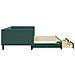 Divano Letto Estraibile Cassetti Verde Scuro 100x200cm Velluto - Foto miniatura 3