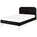 Letto Velluto Flayat 140 X 200 Cm Nero - Foto miniatura 4