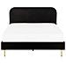 Letto Velluto Flayat 140 X 200 Cm Nero - Foto miniatura 5