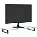 Supporto per Monitor Nero 80x35x8cm Vetro Temperato e Metallo - Foto miniatura 3
