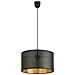 Lampada A Sospensione Aston - Nero, Oro - Acciaio Verniciato A Polvere, Tessuto - 35x100x35 Cm - Foto miniatura 2