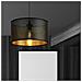 Lampada A Sospensione Aston - Nero, Oro - Acciaio Verniciato A Polvere, Tessuto - 35x100x35 Cm - Foto miniatura 3