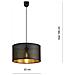 Lampada A Sospensione Aston - Nero, Oro - Acciaio Verniciato A Polvere, Tessuto - 35x100x35 Cm - Foto miniatura 6