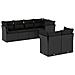 Set Divani da Giardino con Cuscini 7pz Nero Polyrattan - Foto miniatura 1