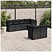 Set Divani da Giardino con Cuscini 7pz Nero Polyrattan - Foto miniatura 2