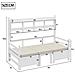 Divano Letto 200x90 Cm,letto E Scrivania 2 In 1,letto Singolo In Legno,bianco - Foto miniatura 2