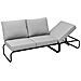 Sorrento Mobili Da Giardino Divano Modulare 2-3 Posti Grigio In Alluminio - Foto miniatura 2
