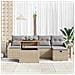 Set di 6 Pezzi di Divani da Giardino con Cuscini Beige in Polyrattan - Foto miniatura 3