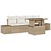 Set di divani da giardino 5 pezzi con cuscini beige in rattan polietilene - Foto miniatura 1