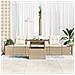 Set di divani da giardino 5 pezzi con cuscini beige in rattan polietilene - Foto miniatura 3