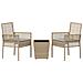 Set Bistro da Giardino 3 Pezzi con Cuscini Beige in Polyrattan - Foto miniatura 7