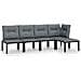Set Salotto da Giardino 5 pz Nero e Grigio in Polyrattan - Foto miniatura 1