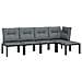 Set Salotto da Giardino 5 pz Nero e Grigio in Polyrattan - Foto miniatura 3