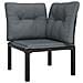Set Salotto da Giardino 5 pz Nero e Grigio in Polyrattan - Foto miniatura 4