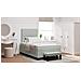 Letto con Box Spring e Materasso & Panca Grigio Chiaro 120x190 cm Velluto - Foto miniatura 2