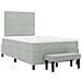 Letto con Box Spring e Materasso & Panca Grigio Chiaro 120x190 cm Velluto - Foto miniatura 8