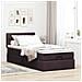 Pouf Letto con Materasso Marrone Scuro 100x200 cm in Tessuto - Foto miniatura 4