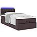 Pouf Letto con Materasso Marrone Scuro 100x200 cm in Tessuto - Foto miniatura 6