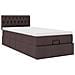 Pouf Letto con Materasso Marrone Scuro 100x200 cm in Tessuto - Foto miniatura 7