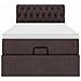 Pouf Letto con Materasso Marrone Scuro 100x200 cm in Tessuto - Foto miniatura 8