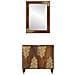 Set di Mobili per Bagno  2 Pezzi Legno Massello di Mango, Mobile per Lavabo  62x33x58 cm Legno Massello di Mango, Specchio per Bagno  50x70x3 cm Legno Massello di Mango - Foto miniatura 5