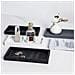 Vassoio Organizer Quadrato Grande In Silicone Per Bagno - Motivo Marmo, 30x12.5x2cm Black - Foto miniatura 2