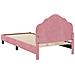 Struttura letto bambini con testata Rosa 80 x 200 cm Velluto - Foto miniatura 7