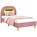 Struttura letto bambini con testata Rosa 80 x 160 cm Velluto - Foto miniatura 1