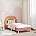 Struttura letto bambini con testata Rosa 80 x 160 cm Velluto - Foto miniatura 2