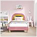 Struttura letto bambini con testata Rosa 80 x 160 cm Velluto - Foto miniatura 3