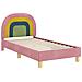 Struttura letto bambini con testata Rosa 80 x 160 cm Velluto - Foto miniatura 4