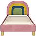 Struttura letto bambini con testata Rosa 80 x 160 cm Velluto - Foto miniatura 5