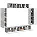 Mobile TV 8 pcs Grigio cemento - Foto miniatura 3