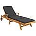 Lettino da sole Marrone e grigio scuro Legno di teak solido - Foto miniatura 1
