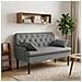 Loveseat con bottoni imbottiti Grigio Scuro 111 x 68 x 80 cm - Foto miniatura 2