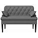 Loveseat con bottoni imbottiti Grigio Scuro 111 x 68 x 80 cm - Foto miniatura 3