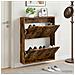 Mobiletto per Scarpe da Muro EDE 71 x 17 x 86 cm Rovere Fumo - Foto miniatura 2