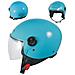 Casco Jet Moto Scooter Visera Antigraffio Azzurro Backline Ece 22-05 S - Foto miniatura 1