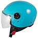 Casco Jet Moto Scooter Visera Antigraffio Azzurro Backline Ece 22-05 S - Foto miniatura 5