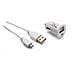 1m, Caricabatteria da auto 1000mA con cavo Micro USB, Bianco - Foto miniatura 1