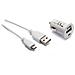 1m, Caricabatteria da auto 1000mA con cavo Micro USB, Bianco - Foto miniatura 2