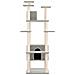 Albero Per Gatti Con Tiragraffi In Sisal Grigio Chiaro 162 Cm - Foto miniatura 3