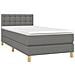 Letto A Molle Materasso E Led Grigio Scuro 90x190 Cm In Tessuto - Foto miniatura 3