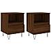 Comodini 2pz Rovere Marrone 40x35x50 Cm In Legno Multistrato - Foto miniatura 2